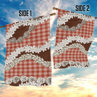 Red Hawaii Tiare and Shell Lei Garden Flag Hawaiian Palaka Luxury Vibes LT14 - Polynesian Pride