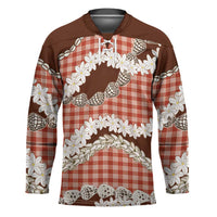 Red Hawaii Tiare and Shell Lei Hockey Jersey Hawaiian Palaka Luxury Vibes - Polynesian Pride