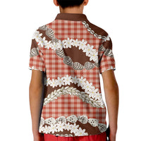 Red Hawaii Tiare and Shell Lei Kid Polo Shirt Hawaiian Palaka Luxury Vibes LT14 - Polynesian Pride