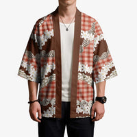 Red Hawaii Tiare and Shell Lei Kimono Hawaiian Palaka Luxury Vibes LT14 - Polynesian Pride