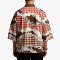 Red Hawaii Tiare and Shell Lei Kimono Hawaiian Palaka Luxury Vibes LT14 - Polynesian Pride