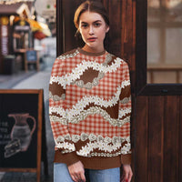 Red Hawaii Tiare and Shell Lei Ugly Christmas Sweater Hawaiian Palaka Luxury Vibes - Polynesian Pride