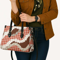 Red Hawaii Tiare and Shell Lei Leather Bag Hawaiian Palaka Luxury Vibes - Polynesian Pride