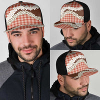 Red Hawaii Tiare and Shell Lei Mesh Trucker Cap Hawaiian Palaka Luxury Vibes - Polynesian Pride