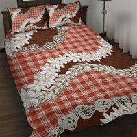 Red Hawaii Tiare and Shell Lei Quilt Bed Set Hawaiian Palaka Luxury Vibes LT14 Red - Polynesian Pride