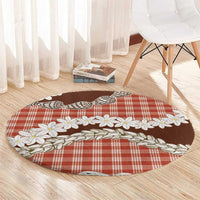 Red Hawaii Tiare and Shell Lei Round Carpet Hawaiian Palaka Luxury Vibes - Polynesian Pride