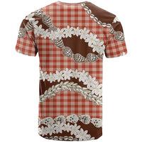 Red Hawaii Tiare and Shell Lei T Shirt Hawaiian Palaka Luxury Vibes - Polynesian Pride