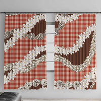 Red Hawaii Tiare and Shell Lei Window Curtain Hawaiian Palaka Luxury Vibes - Polynesian Pride