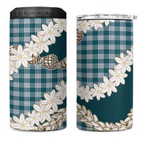 Dark Cyan Hawaii Tiare and Shell Lei 4 in 1 Can Cooler Tumbler Hawaiian Palaka Luxury Vibes - Polynesian Pride