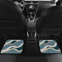 Dark Cyan Hawaii Tiare and Shell Lei Car Mats Hawaiian Palaka Luxury Vibes LT14 Set 2pcs - Back Dark Cyan - Polynesian Pride