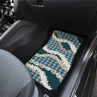 Dark Cyan Hawaii Tiare and Shell Lei Car Mats Hawaiian Palaka Luxury Vibes LT14 - Polynesian Pride