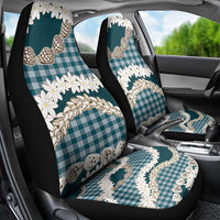 Dark Cyan Hawaii Tiare and Shell Lei Car Seat Cover Hawaiian Palaka Luxury Vibes - Polynesian Pride