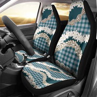 Dark Cyan Hawaii Tiare and Shell Lei Car Seat Cover Hawaiian Palaka Luxury Vibes - Polynesian Pride