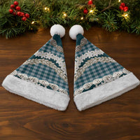 Dark Cyan Hawaii Tiare and Shell Lei Christmas Santa Hat Hawaiian Palaka Luxury Vibes - Polynesian Pride