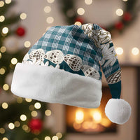 Dark Cyan Hawaii Tiare and Shell Lei Christmas Santa Hat Hawaiian Palaka Luxury Vibes - Polynesian Pride