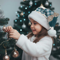 Dark Cyan Hawaii Tiare and Shell Lei Christmas Santa Hat Hawaiian Palaka Luxury Vibes - Polynesian Pride