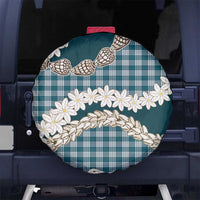 Dark Cyan Hawaii Tiare and Shell Lei Spare Tire Cover Hawaiian Palaka Luxury Vibes LT14 No hole Dark Cyan - Polynesian Pride