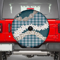 Dark Cyan Hawaii Tiare and Shell Lei Spare Tire Cover Hawaiian Palaka Luxury Vibes LT14 - Polynesian Pride