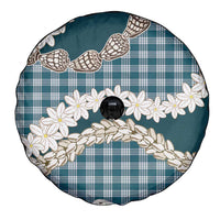 Dark Cyan Hawaii Tiare and Shell Lei Spare Tire Cover Hawaiian Palaka Luxury Vibes LT14 - Polynesian Pride