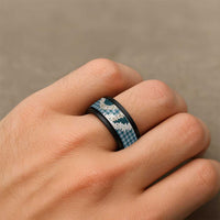 Dark Cyan Hawaii Tiare and Shell Lei Spinner Ring Hawaiian Palaka Luxury Vibes LT14 - Polynesian Pride