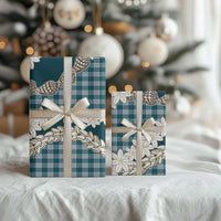 Dark Cyan Hawaii Tiare and Shell Lei Wrapping Paper Hawaiian Palaka Luxury Vibes - Polynesian Pride