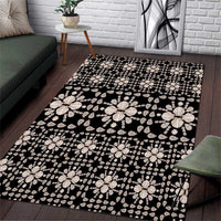 Aloha Hawaii Shell Quilt Area Rug Seamless Style LT14 Black - Polynesian Pride