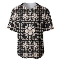 Aloha Hawaii Shell Quilt Baseball Jersey Seamless Style LT14 Black - Polynesian Pride