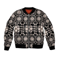 Aloha Hawaii Shell Quilt Bomber Jacket Seamless Style LT14 Unisex Black - Polynesian Pride