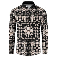 Aloha Hawaii Shell Quilt Button Sweatshirt Seamless Style - Polynesian Pride