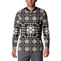 Aloha Hawaii Shell Quilt Button Sweatshirt Seamless Style - Polynesian Pride