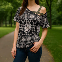Aloha Hawaii Shell Quilt Cross Shoulder Shirt Seamless Style LT14 - Polynesian Pride