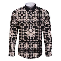 Aloha Hawaii Shell Quilt Family Matching Long Sleeve Bodycon Dress and Hawaiian Shirt Seamless Style - Polynesian Pride