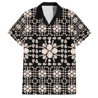 Aloha Hawaii Shell Quilt Family Matching Off The Shoulder Long Sleeve Dress and Hawaiian Shirt Seamless Style - Polynesian Pride