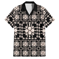 Aloha Hawaii Shell Quilt Family Matching Off Shoulder Short Dress and Hawaiian Shirt Seamless Style LT14 Dad's Shirt - Short Sleeve Black - Polynesian Pride