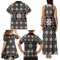 Aloha Hawaii Shell Quilt Family Matching Tank Maxi Dress and Hawaiian Shirt Seamless Style - Polynesian Pride