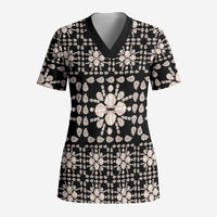 Aloha Hawaii Shell Quilt Scrub Top Seamless Style - Polynesian Pride