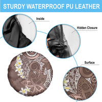 Mocha Mousse Polynesian Tribal Frangipani Tropical Vibe Spare Tire Cover