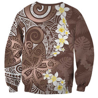 Mocha Mousse Polynesian Tribal Frangipani Tropical Vibe Sweatshirt
