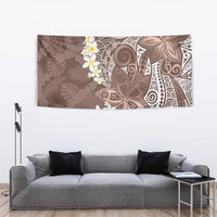Mocha Mousse Polynesian Tribal Frangipani Tropical Vibe Tapestry