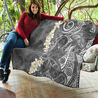 Gray Polynesian Tribal Frangipani Tropical Vibe Quilt LT14 - Polynesian Pride