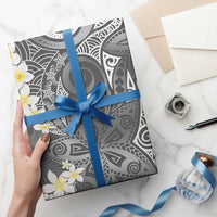 Gray Polynesian Tribal Frangipani Tropical Vibe Wrapping Paper - Polynesian Pride