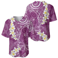Pink Polynesian Tribal Frangipani Tropical Vibe Baseball Jersey