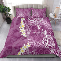 Pink Polynesian Tribal Frangipani Tropical Vibe Bedding Set