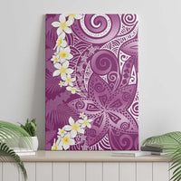 Pink Polynesian Tribal Frangipani Tropical Vibe Canvas Wall Art