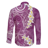 Pink Polynesian Tribal Frangipani Tropical Vibe Family Matching Puletasi and Hawaiian Shirt