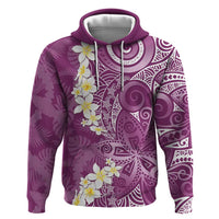 Pink Polynesian Tribal Frangipani Tropical Vibe Hoodie