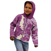Pink Polynesian Tribal Frangipani Tropical Vibe Kid Hoodie