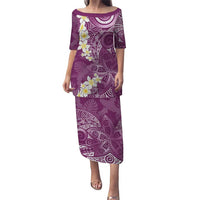 Pink Polynesian Tribal Frangipani Tropical Vibe Puletasi