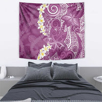 Pink Polynesian Tribal Frangipani Tropical Vibe Tapestry