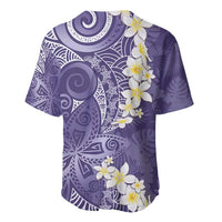 Violet Polynesian Tribal Frangipani Tropical Vibe Baseball Jersey